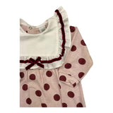 MARLU' tutina tinta unita con fantasia pois Rosa per Neonata IG2614 ROSA MARLU' 