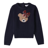 SARABANDA maglia girocollo tinta unita con paillettes Blu per Bambina 0A316 BLU SARABANDA 