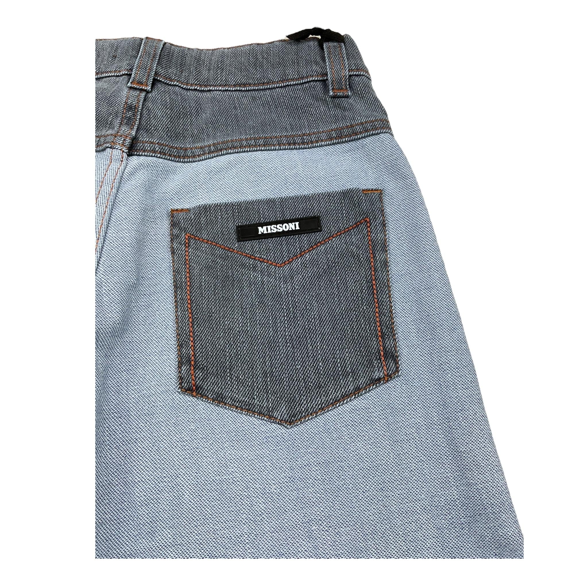 MISSONI jeans tinta unita con logo Azzurro per Bambino MV6Q20 AZZURRO MISSONI 