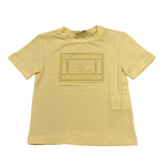 Elisabetta Franchi T-Shirt Girocollo Tinta Unita con Stampa Traforata per Neonata EGTS096N GIALLO ELISABETTA FRANCHI 