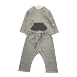 TEDDY E MINOU completo 2 pezzi felpa-pantalone tinta unita Grigio per Neonato I24CP056M0131X GRIGIO TEDDY E MINOU 
