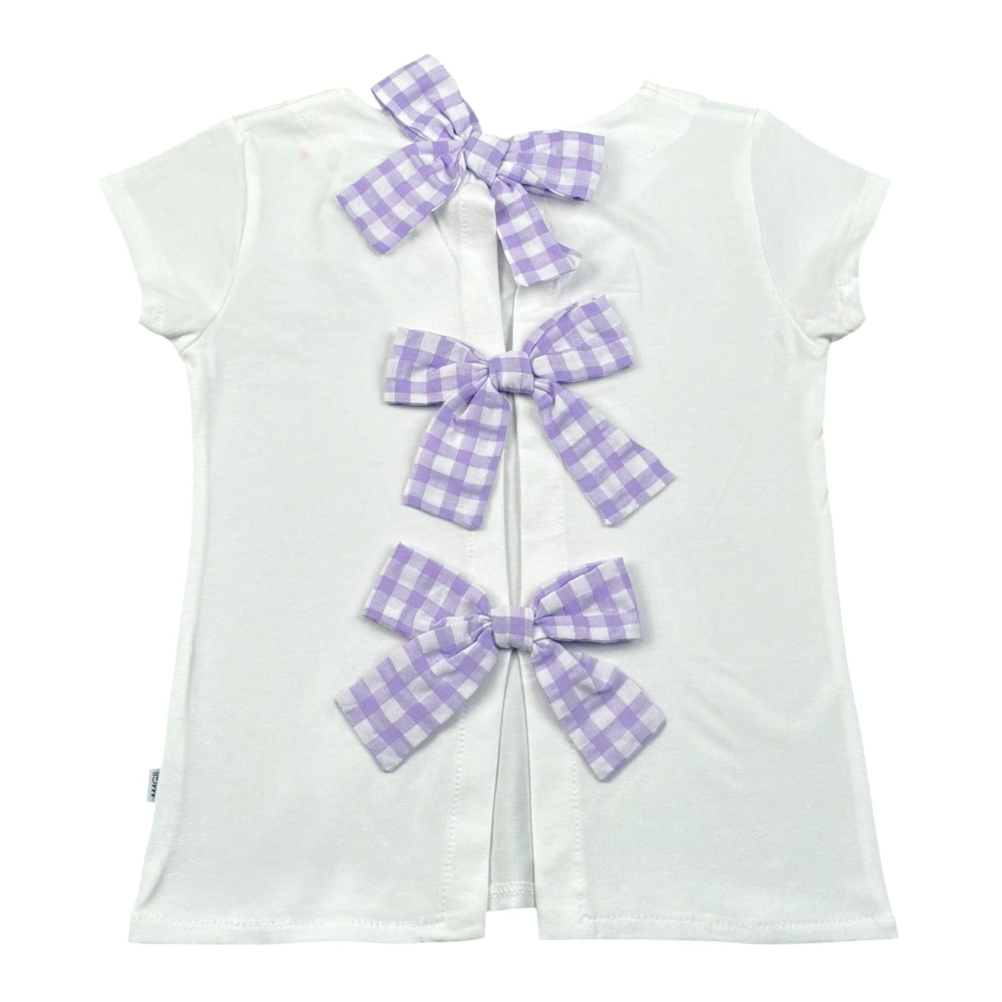 Magil T-Shirt Tinta Unita con Fiocchi per Neonata HN26121N BIANCO MAGIL 