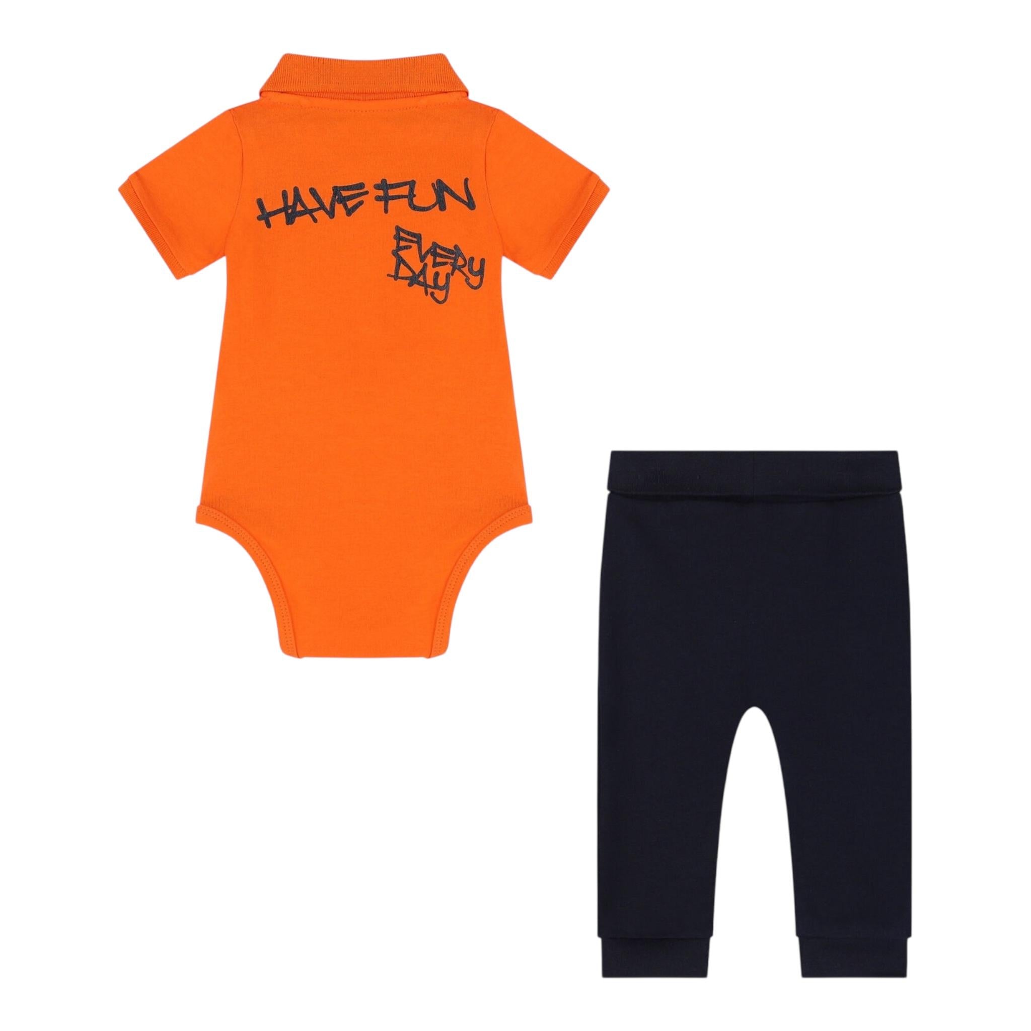 Guess Completo 2 Pezzi Body-Pantaloni Bicolore per Neonato P3RG10J1311 ARANCIONE GUESS 