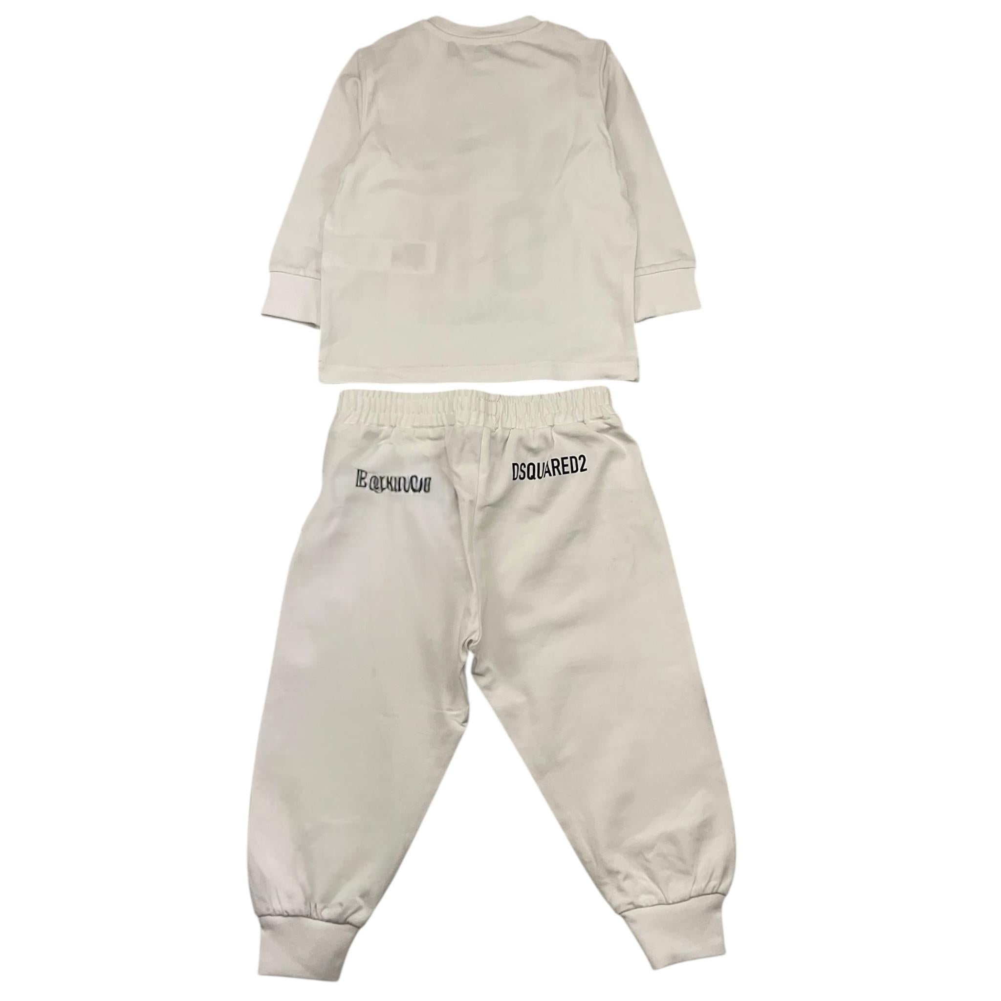DSQUARED2 completo 2 pezzi shirt-pantalone tuta tinta unita Bianco per Neonato DQ2059 BIANCO DSQUARED2 