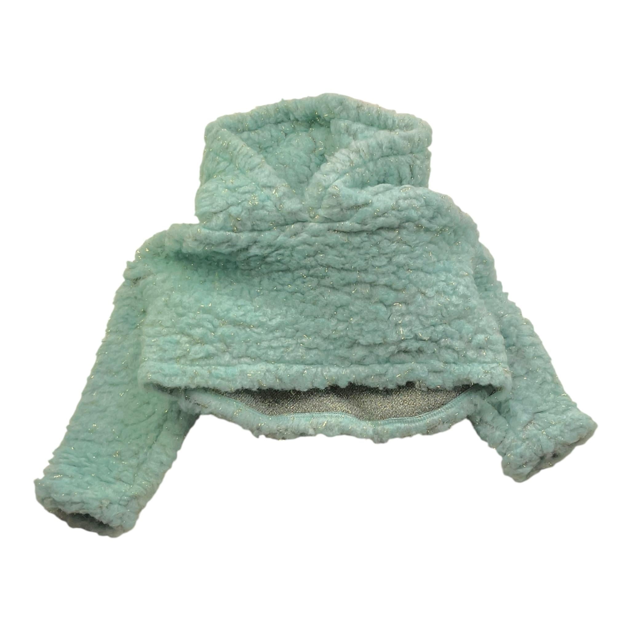 DOU DOU felpa crop modello con cappuccio tinta unita Verde acqua per Bambina DV4A50 VERDE ACQUA DOU DOU 