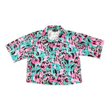 J'Aime' schlichtes Halbarm-Shirt mit gepunktetem Muster in Aquagrün für Mädchen