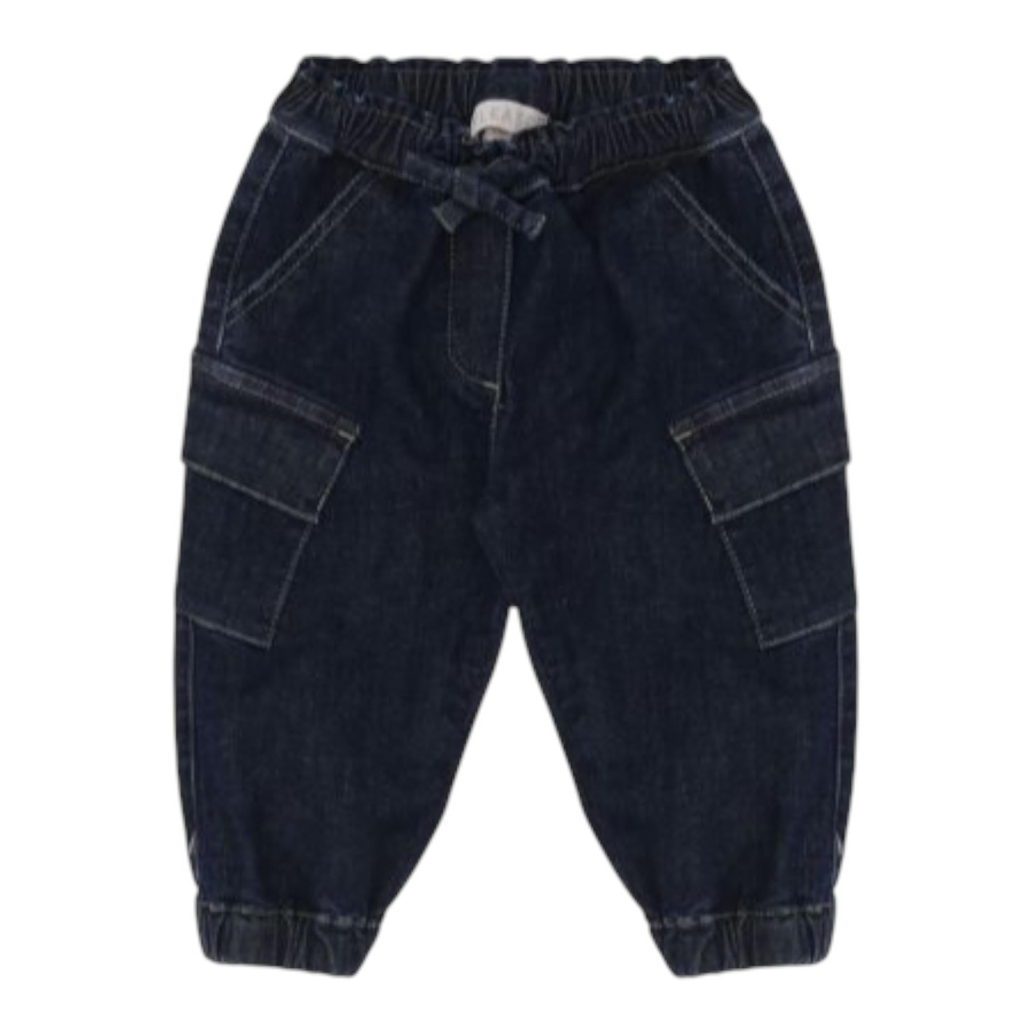 PLEASE jeans tinta unita con elastico in vita Blu per Bambina PE58012G65 BLU PLEASE 