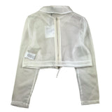 Little Ludo Langarmshirt einfarbig mit Reißverschluss weiß für Mädchen