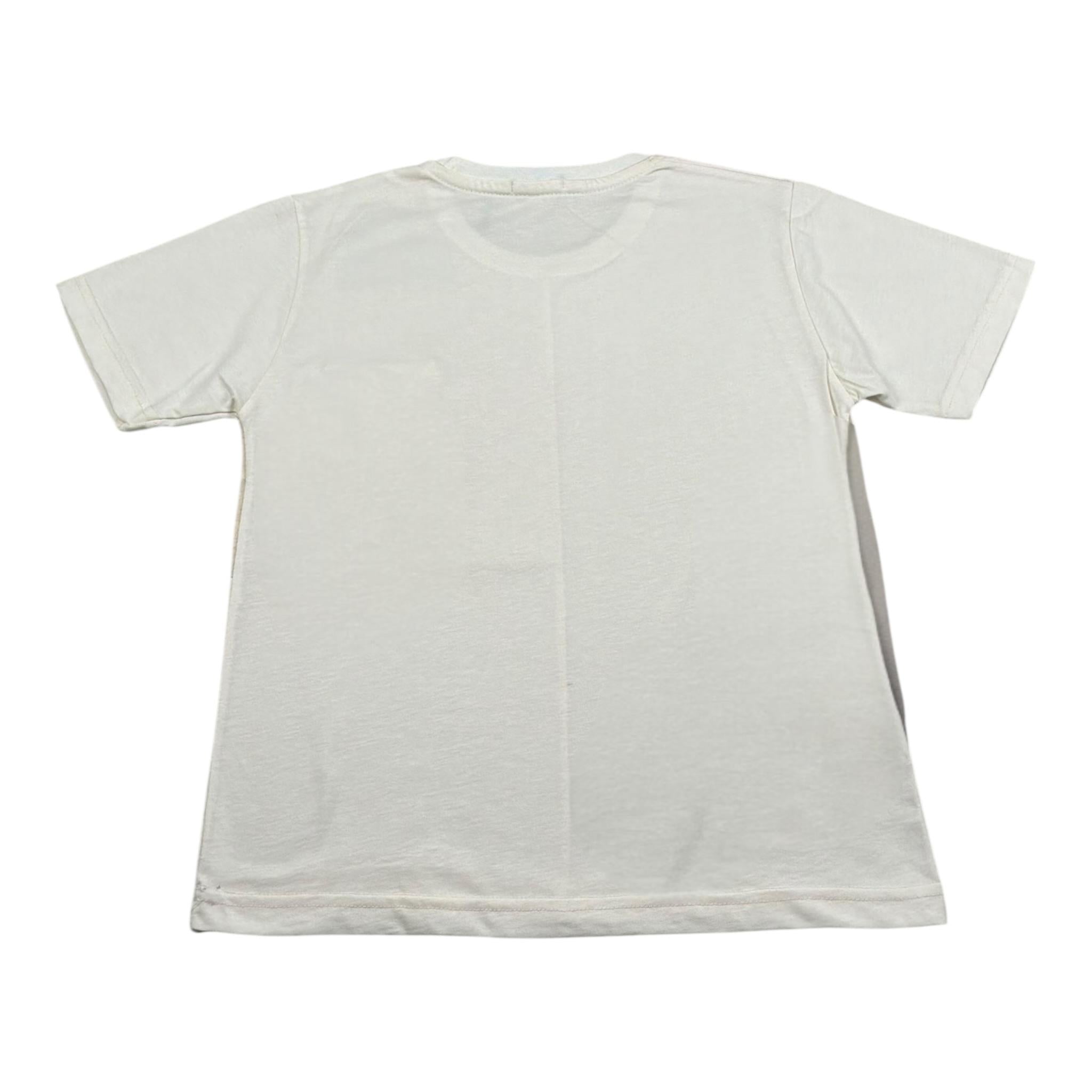 Emanuel Pris T-Shirt Girocollo Tinta Unita con Profili In Contrasto per Bambino ETS3141R PANNA EMANUEL PRIS 