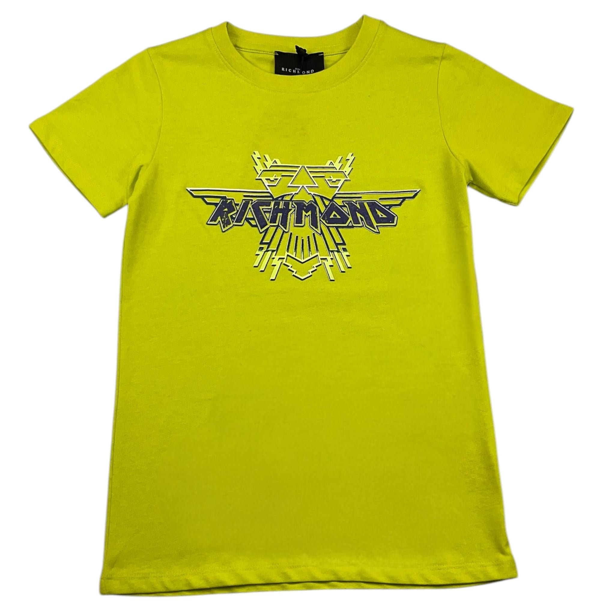 JOHN RICHMOND t-shirt girocollo tinta unita con stampa Verde acido per Bambino RBA25189TS VERDE ACIDO JOHN RICHMOND 