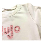 LIU JO felpa chiusa girocollo tinta unita con stampa logo Panna per Bambina KF4060X PANNA LIU JO 