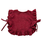 CALAMARO gilet tinta unita con balze Bordeaux per Neonata 14015 BORDEAUX CALAMARO 