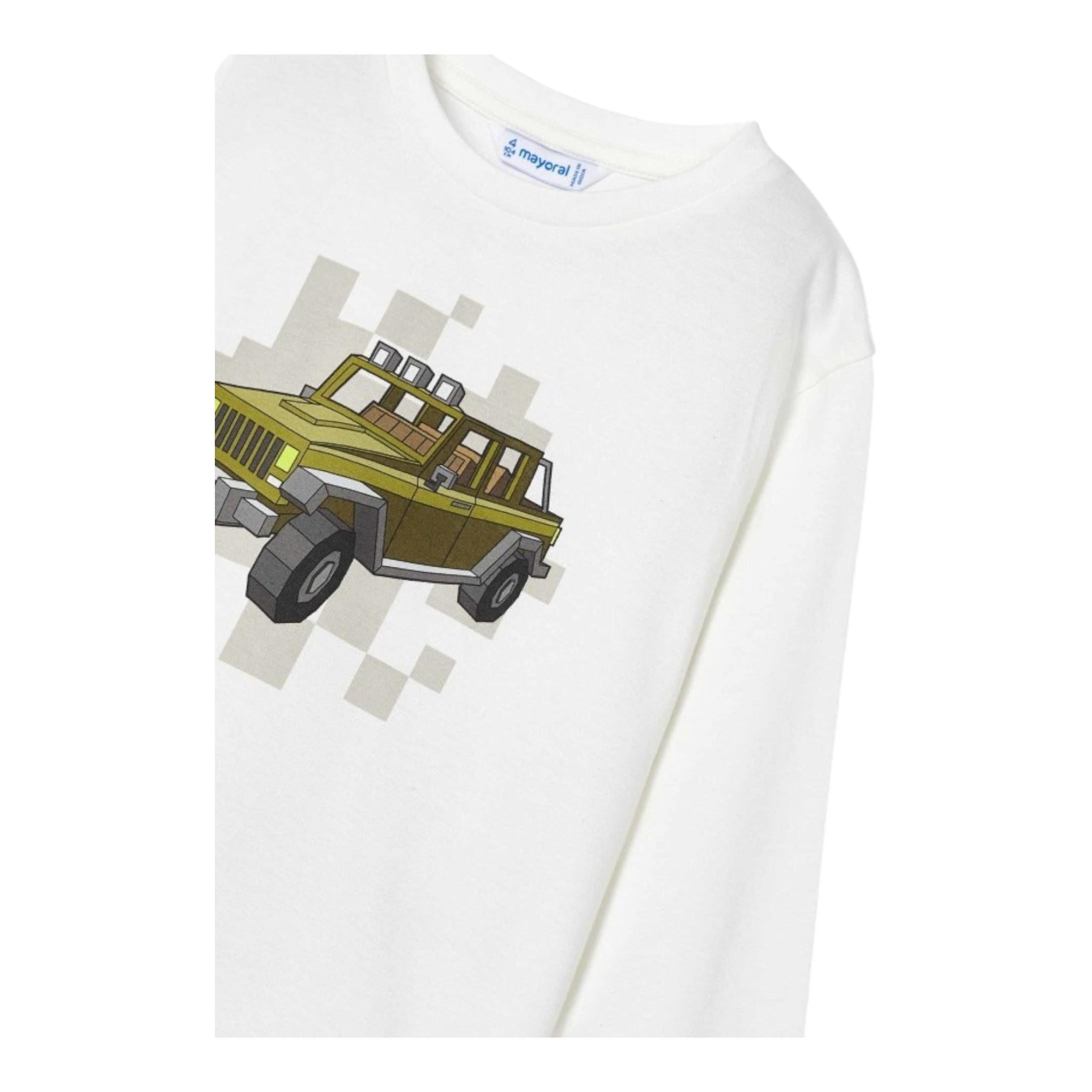 MAYORAL shirt girocollo tinta unita con stampa in contrasto Bianco per Neonato 4052X BIANCO MAYORAL 
