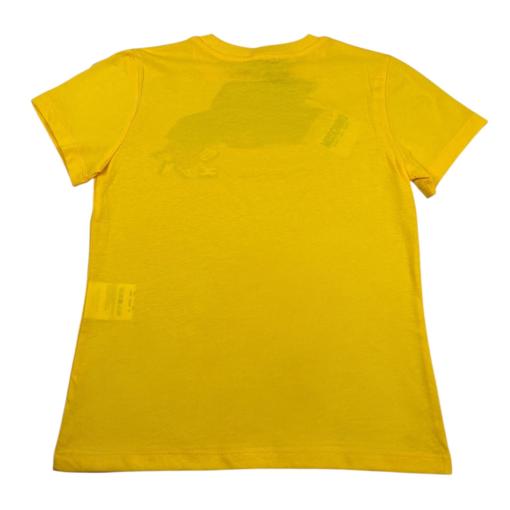t-shirt tinta unita con logo HZK024 GIALLO MOSCHINO 