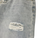 Manila Grace Jeans Tinta Unita con Strappi per Bambina 198PMJS25X AZZURRO MANILA GRACE 