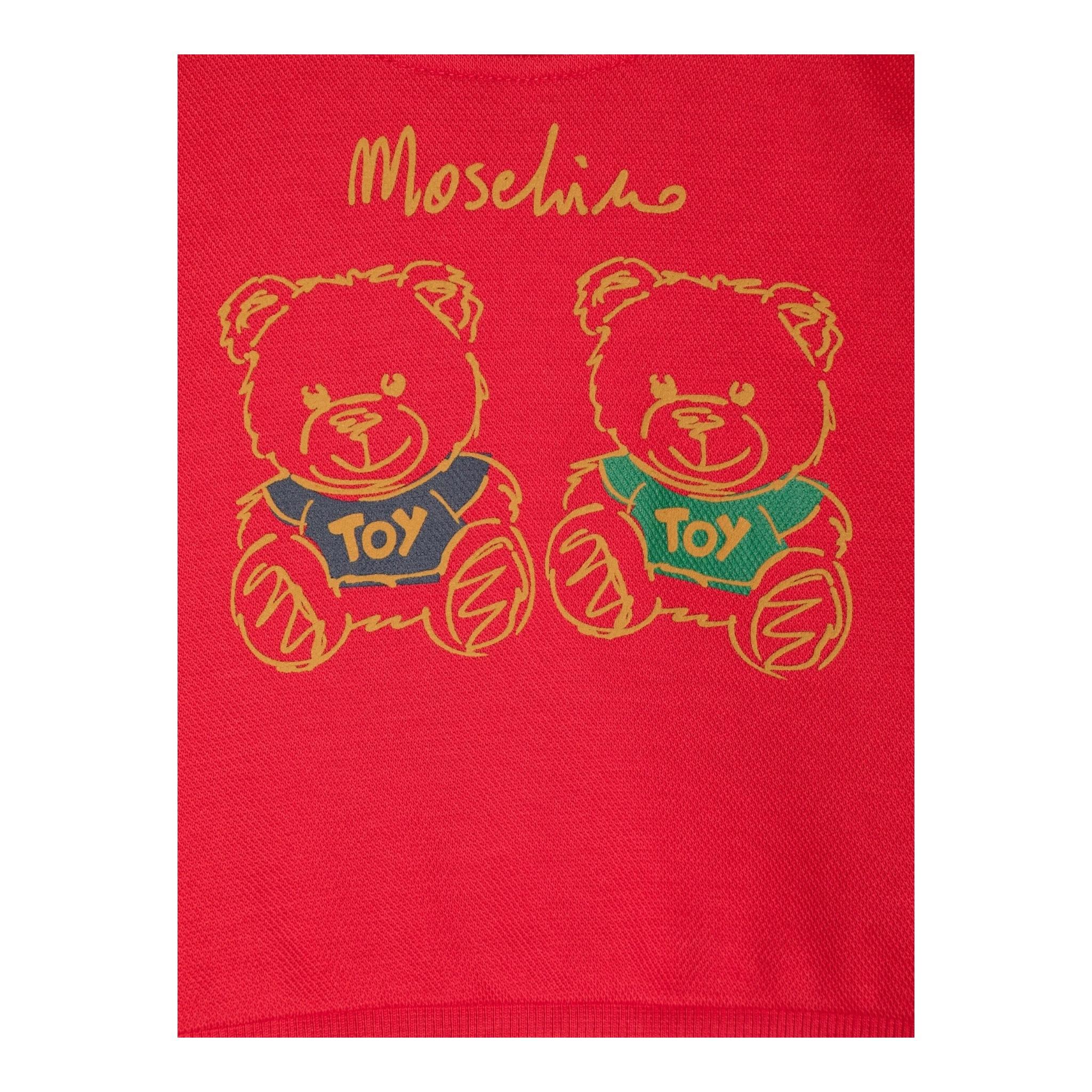 MOSCHINO felpa tinta unita gircollo con stampa Rosso per Bambino HOF07H ROSSO MOSCHINO 