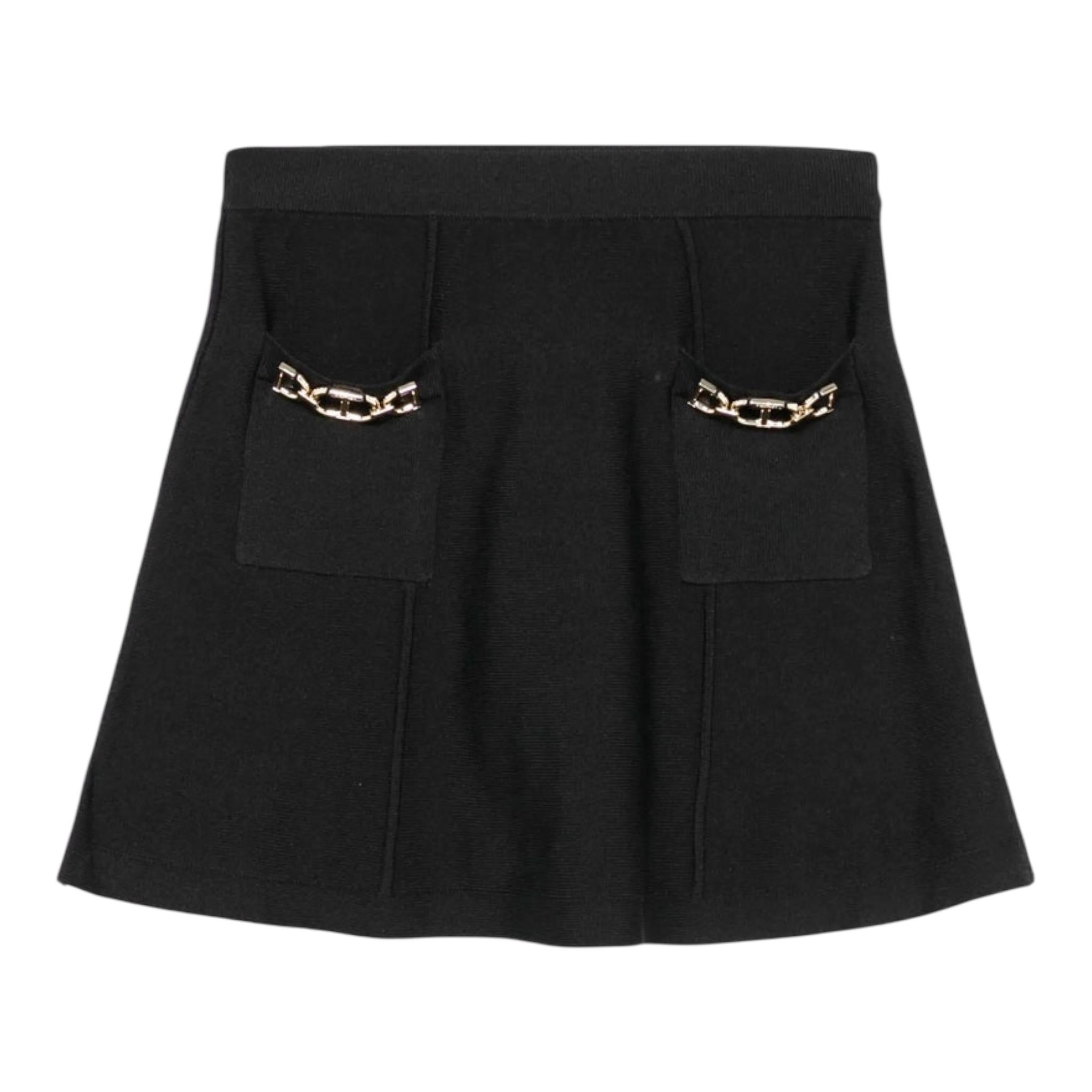 Twinset Gonna Tinta Unita con Elastico In Vita per Bambina 251GJ3QW3 NERO TWINSET 