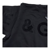 DOLCE & GABBANA felpa chiusa girocollo tinta unita con stampa Nero per Bambina L4JWHZ NERO DOLCE & GABBANA 