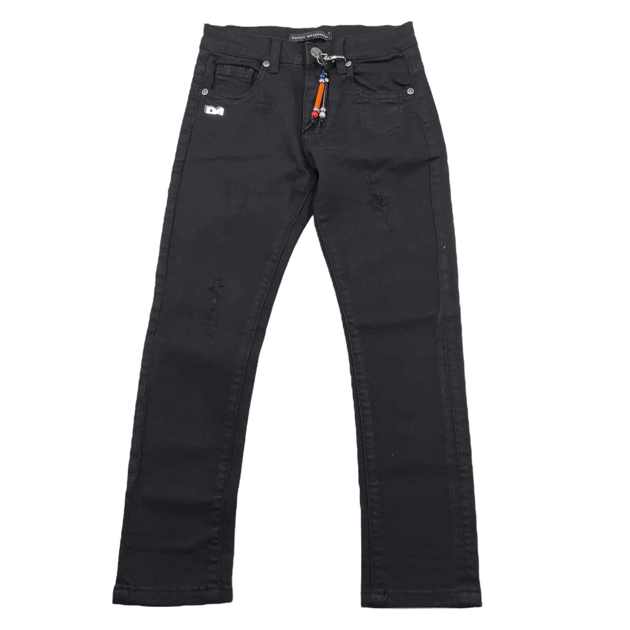DANIELE ALESSANDRINI jeans tinta unita con girovita regolabile Nero per Bambino GHURHR NERO DANIELE ALESSANDRINI 