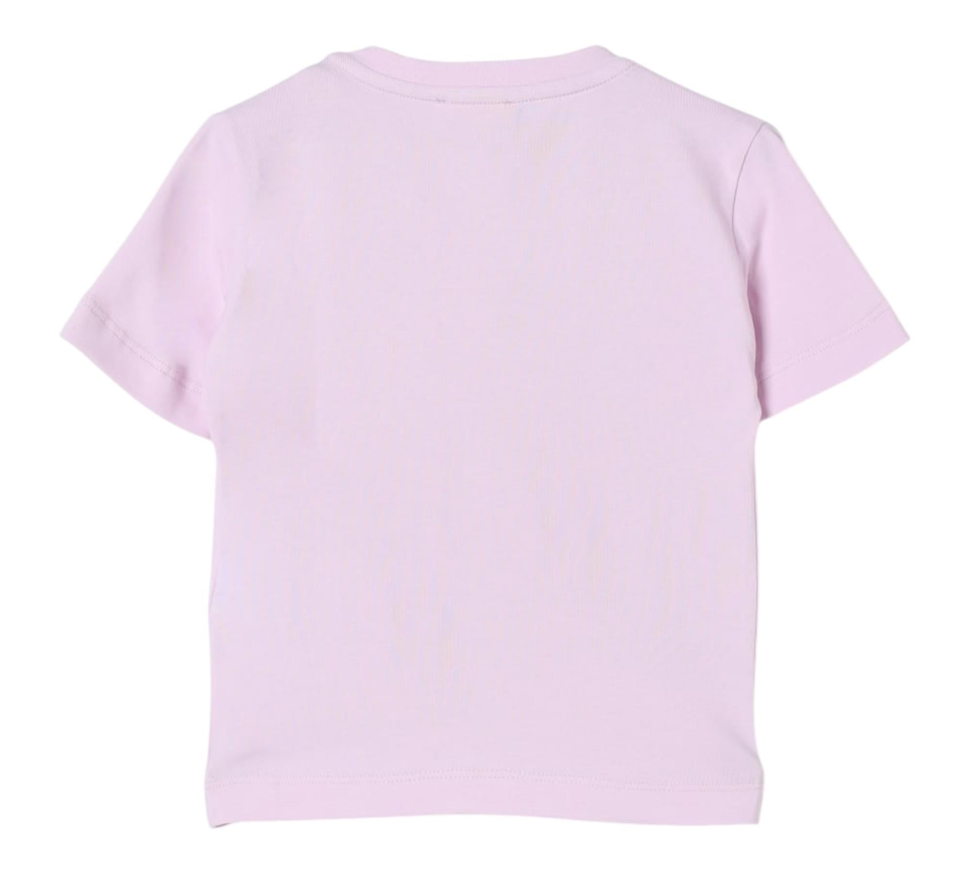 Elisabetta Franchi T-Shirt Girocollo Tinta Unita con Logo per Bambina EGTS090 LILLA ELISABETTA FRANCHI 