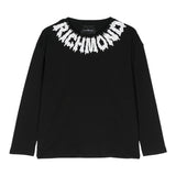 JOHN RICHMOND shirt girocollo tinta unita con stampa Nero per Neonato RBA24074TSN NERO JOHN RICHMOND 