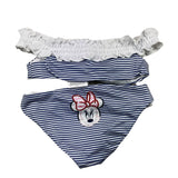Monnalisa 2-teiliger Einteiler Bandeau-Slip Streifenmuster Weiß für Baby Mädchen