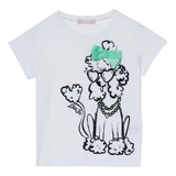 Liu Jo T-Shirt Girocollo Tinta Unita con Stampe per Bambina KA5082J BIANCO LIU JO 
