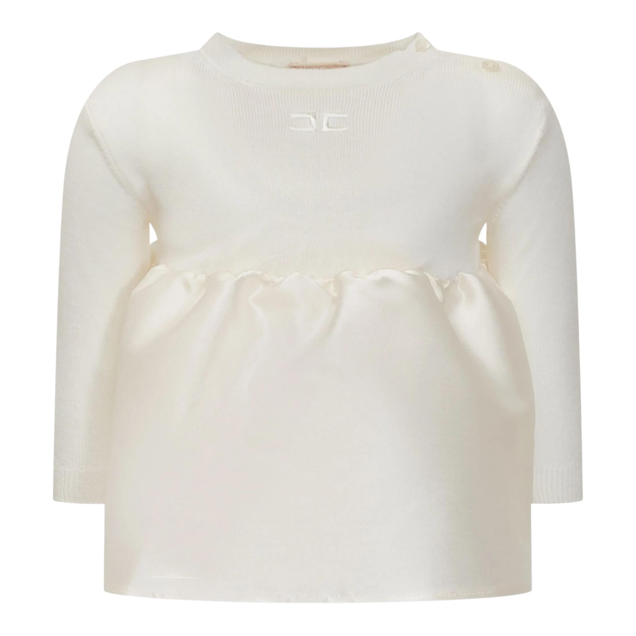 ELISABETTA FRANCHI abito tinta unita girocollo Panna per Neonata ENAB052X PANNA ELISABETTA FRANCHI 