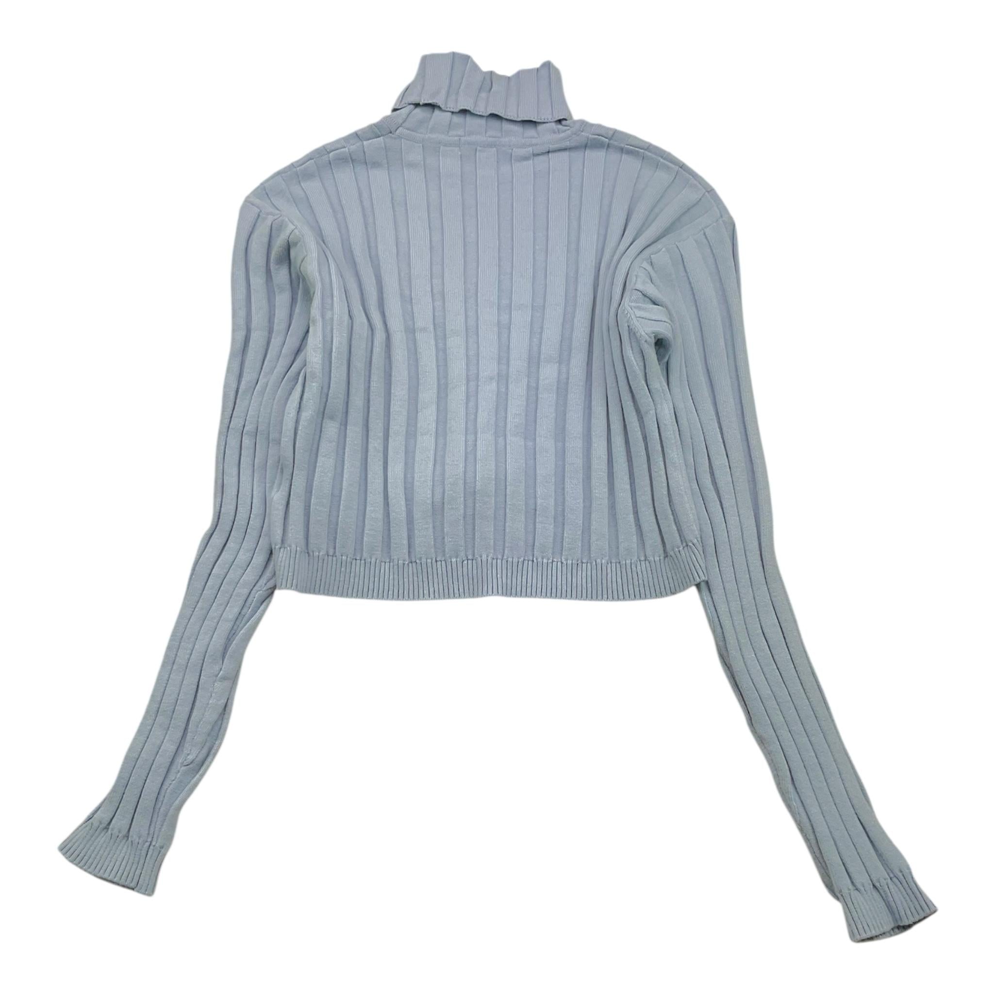 MET maglia tinta unita a costine collo alto Azzurro per Bambina ME452 AZZURRO MET 