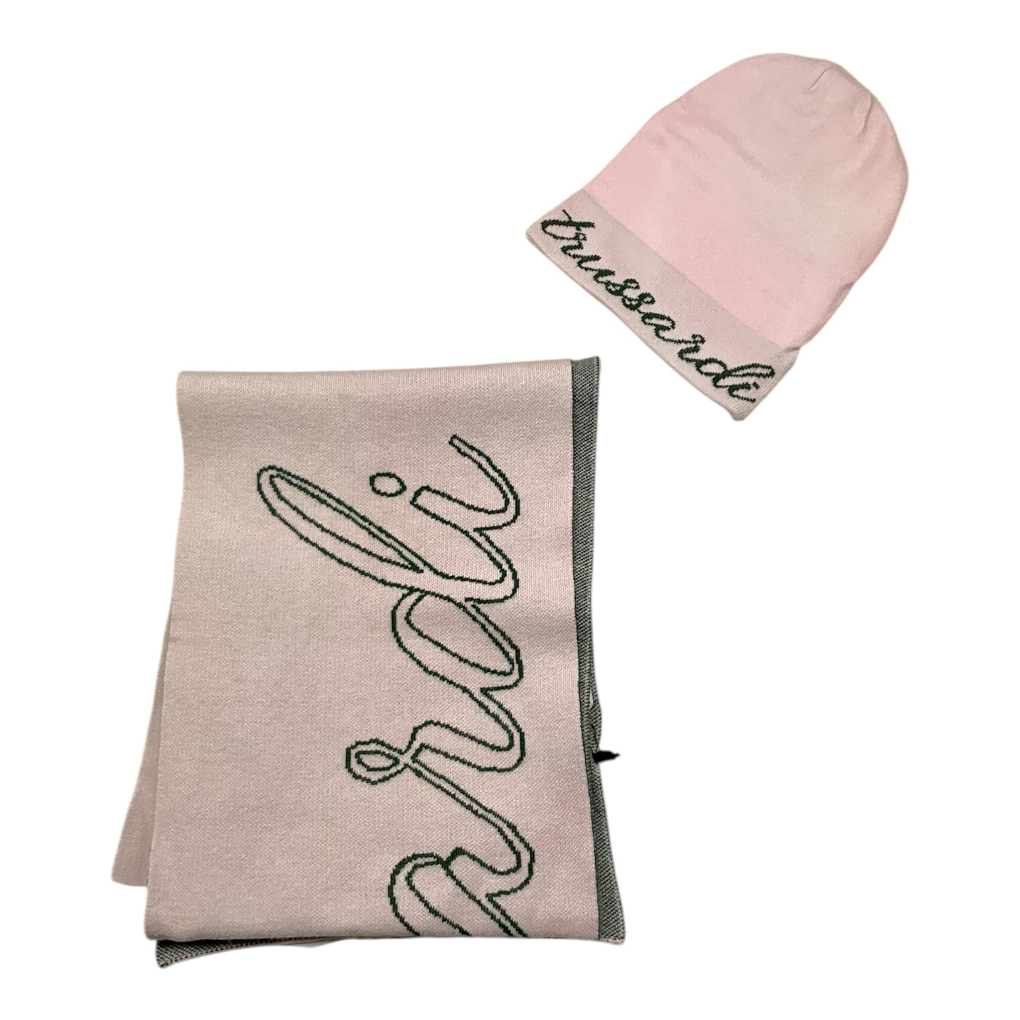 TRUSSARDI set cappello-sciarpa bicolore con stampa Rosa per Bambina TGA25007HS ROSA TRUSSARDI 