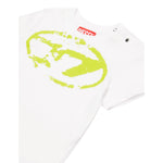 Diesel T-Shirt Girocollo Tinta Unita con Stampa per Neonato K00635 BIANCO DIESEL 