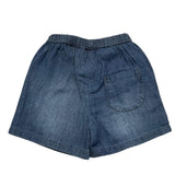 Mini Banda Short Denim Einfarbig mit elastischer Taille Blau für Baby Mädchen