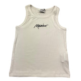 Moschino Canotta Tinta Unita A Costine per Bambina HDM06MX BIANCO MOSCHINO 