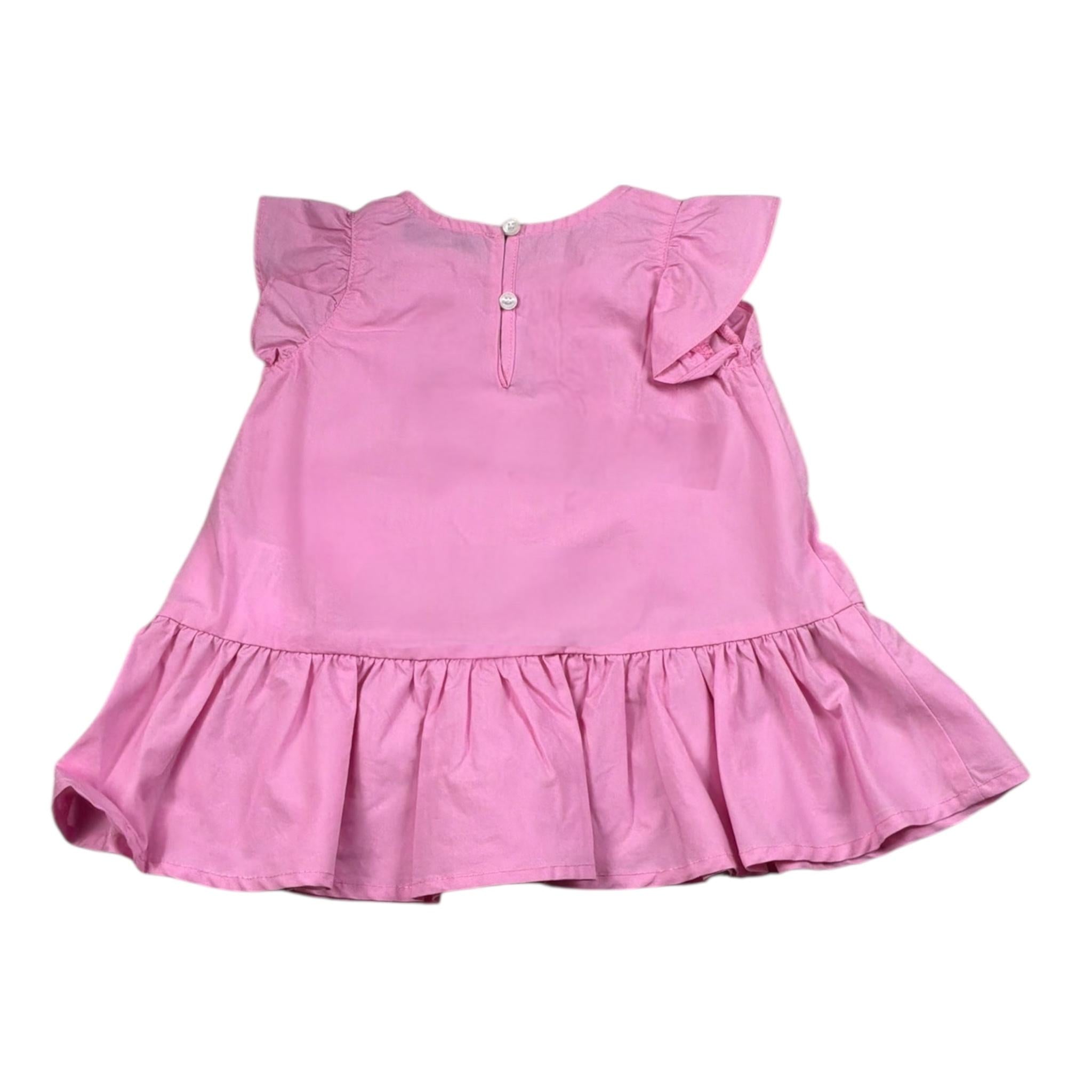 Moschino Abito Mezza Manica Tinta Unita con Stampa per Neonata MDV0D6 ROSA MOSCHINO 