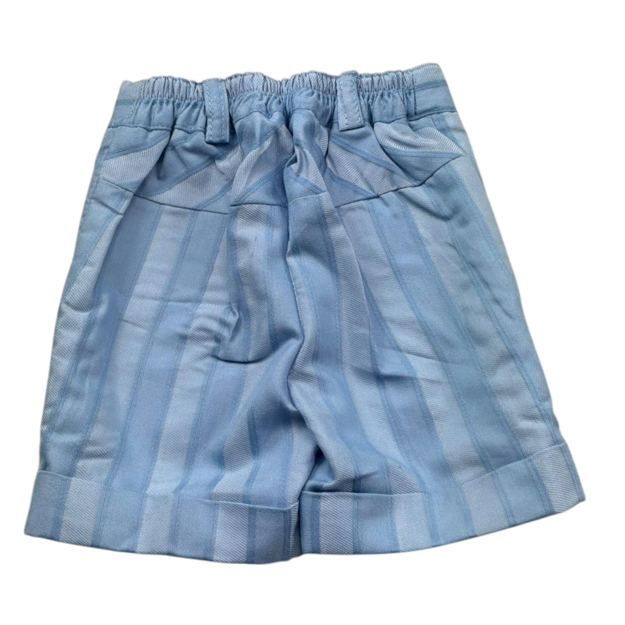 Manuel & Frank Bermuda Tinta Unita con Elastico In Vita E Fantasia per Neonato MF2183I AZZURRO MANUEL & FRANK 