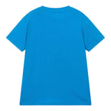 Guess – Einfarbiges T-Shirt mit Rundhalsausschnitt und Kobaltblau-Print für Neugeborene