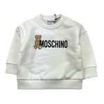 MOSCHINO felpa tinta unita girocollo con stampa logo Bianco per Neonato M8F03Q BIANCO MOSCHINO 