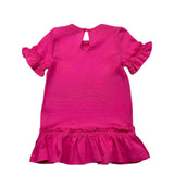 Diesel – Zweifarbiges Kleid mit halblangen Ärmeln und Rundhalsausschnitt und Fuchsia-Print für Baby-Mädchen