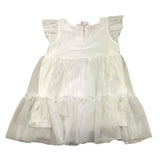 Please Baby-Mädchen Kleid, schlicht, weiß, ärmellos