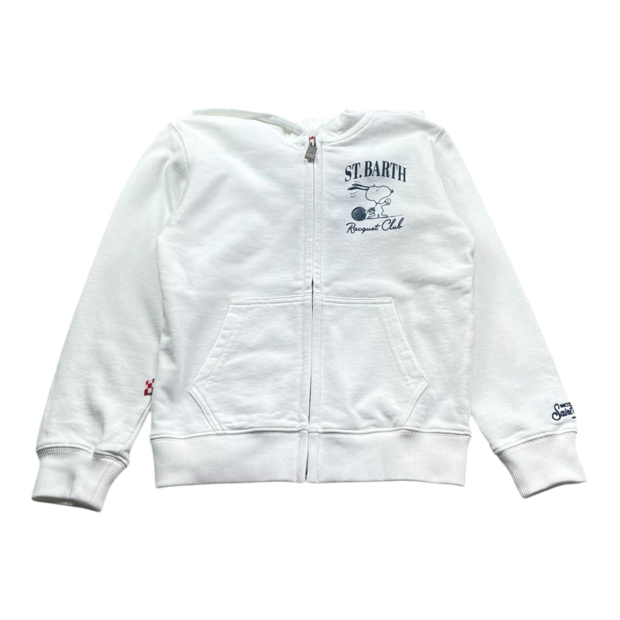 Saint Barth Felpa Tinta Unita con Zip E Cappuccio per Bambino 01053L BIANCO SAINT BARTH 