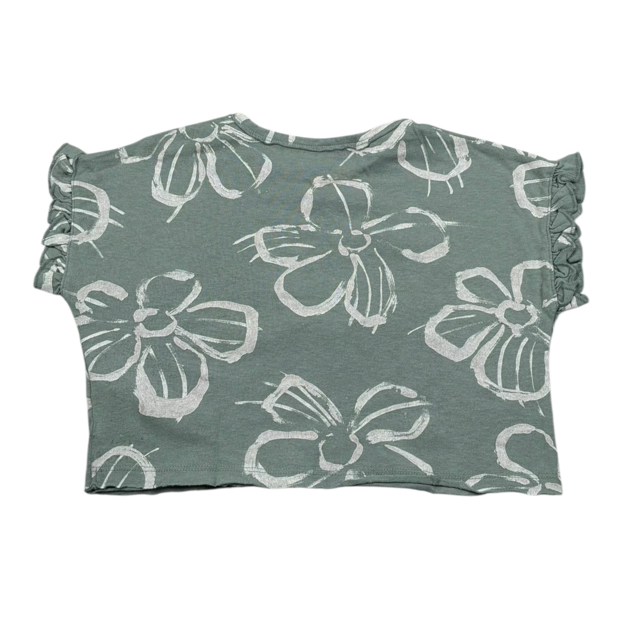 Play Up T-Shirt Girocollo Tinta Unita Stampa Fantasia per Neonata PA022AQ11053 VERDE PLAY UP 