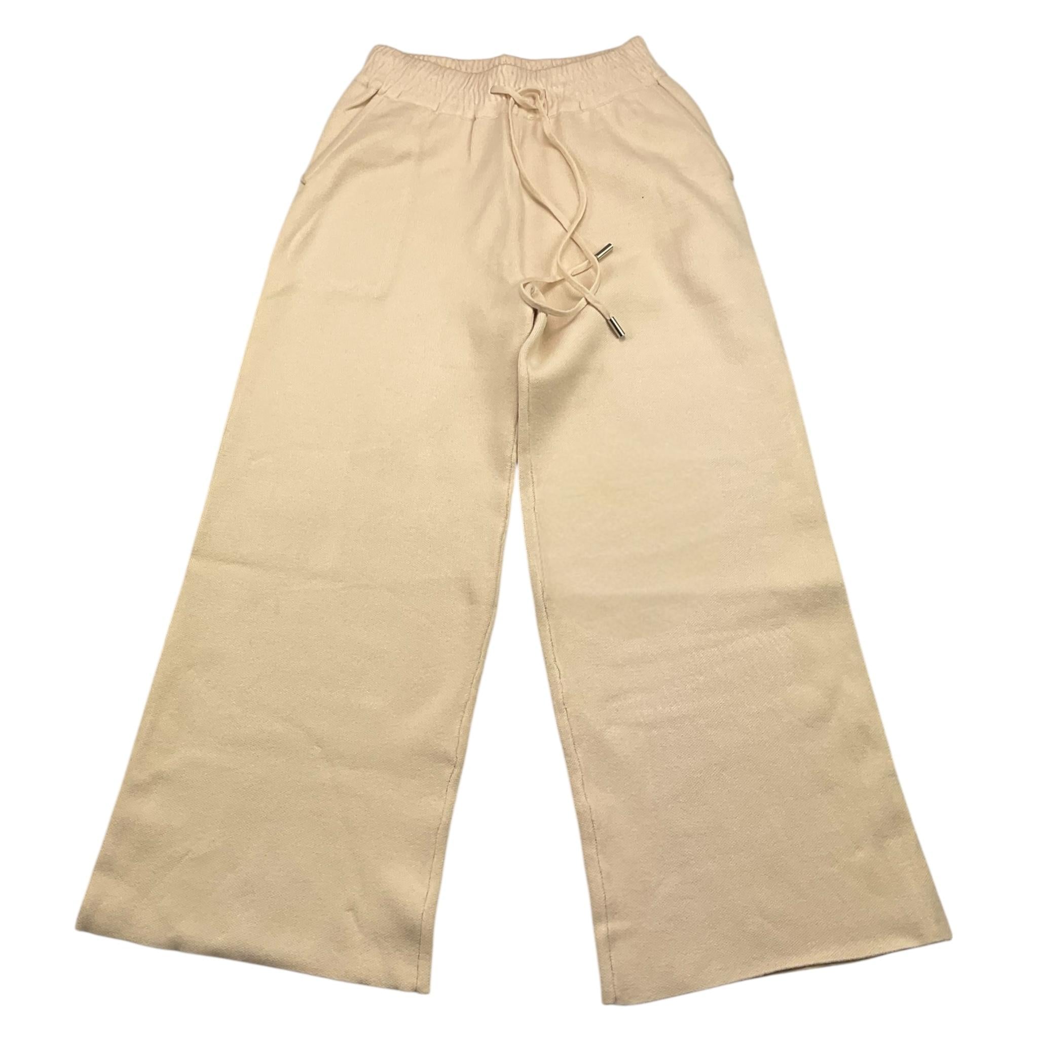 JANICE pantalone tinta unita modello palazzo Panna per Bambina JN572R PANNA JANICE 