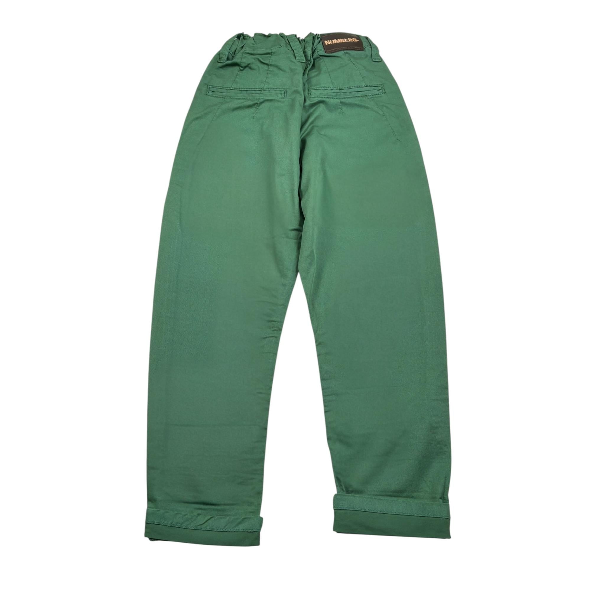 Numbers Pantalone tinta unita con Elastico In Vita Verde per Bambino B1136 VERDE NUMBERS 