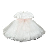 Pure Firenze Abito Cerimonia tinta unita con Tulle Bianco per Neonata PC03202 BIANCO PURE FIRENZE 