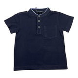 Please Poloshirt Halbarm Einfarbig Blau für Baby