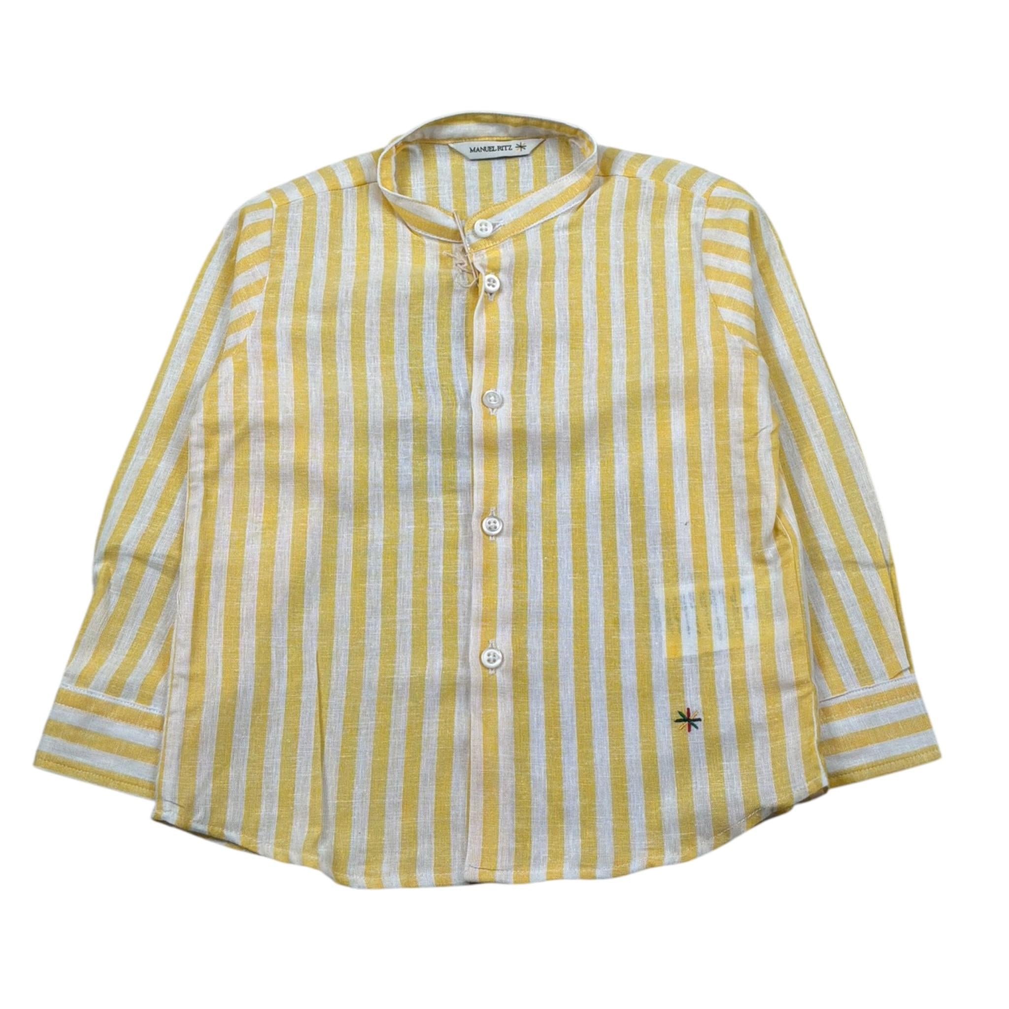 Manuel Ritz Camicia Manica Lunga Fantasia A Righe Giallo per Bambino MR2586 GIALLO MANUEL RITZ 