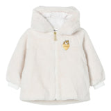MOSCHINO giubbino tinta unita in pelliccia con zip e cappuccio Bianco per Neonato MDS02 BIANCO MOSCHINO 