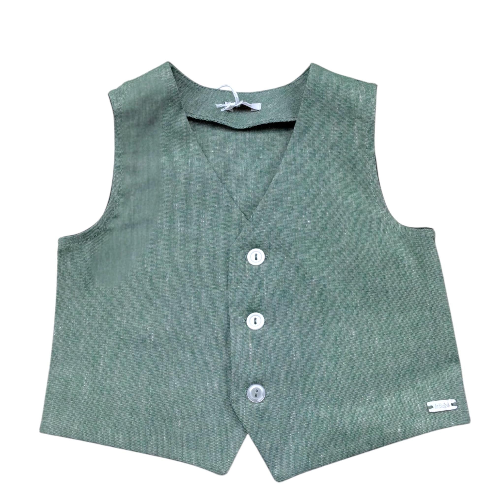 Le Bebe' Gilet Tinta Unita per Neonato LBB5336 VERDE LE BEBE' 