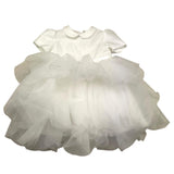 Carlo Pignatelli Zeremonielles Kleid, einfarbig, halbe Ärmel, mit weißem Tüll für Neugeborene