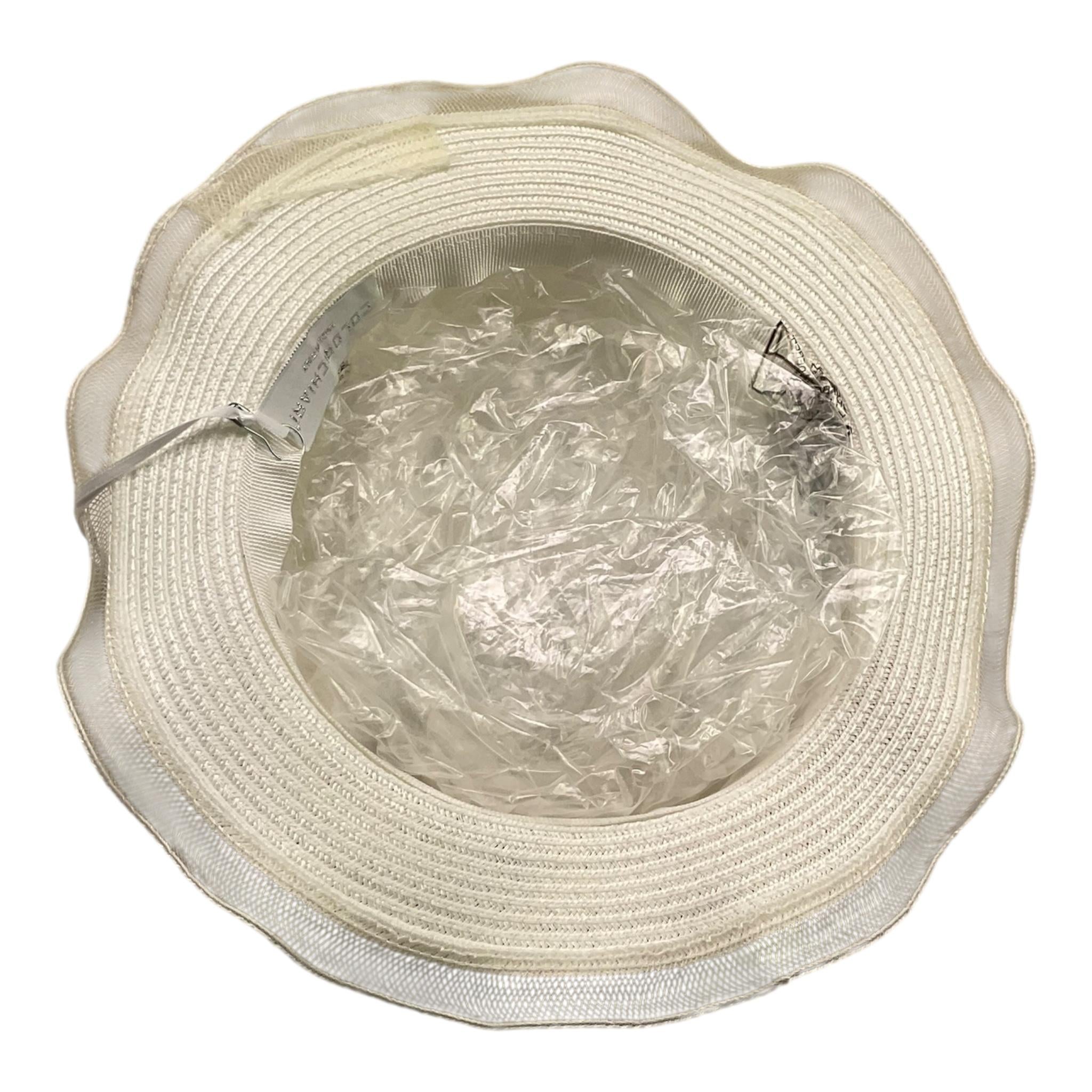 Colori Chiari Cappello In Paglia Tinta Unita con Applicaizoni per Neonata FN9982199 PANNA COLORI CHIARI 